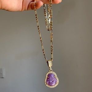 Laughing Buddha stainless steal necklace.